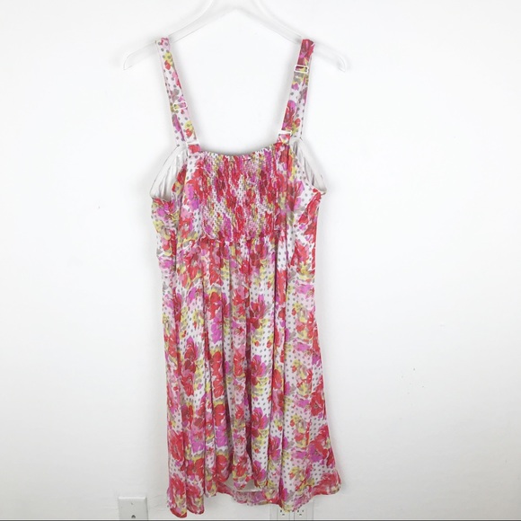 City Chic Floral Polka Dot Zip Mini Dress 24 22 - Picture 3 of 8